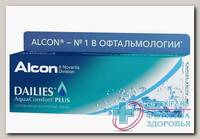 Alcon Dailies AquaComfort Plus однодневные контактные линзы D 14.0/R 8.7/ -4.00 N 30